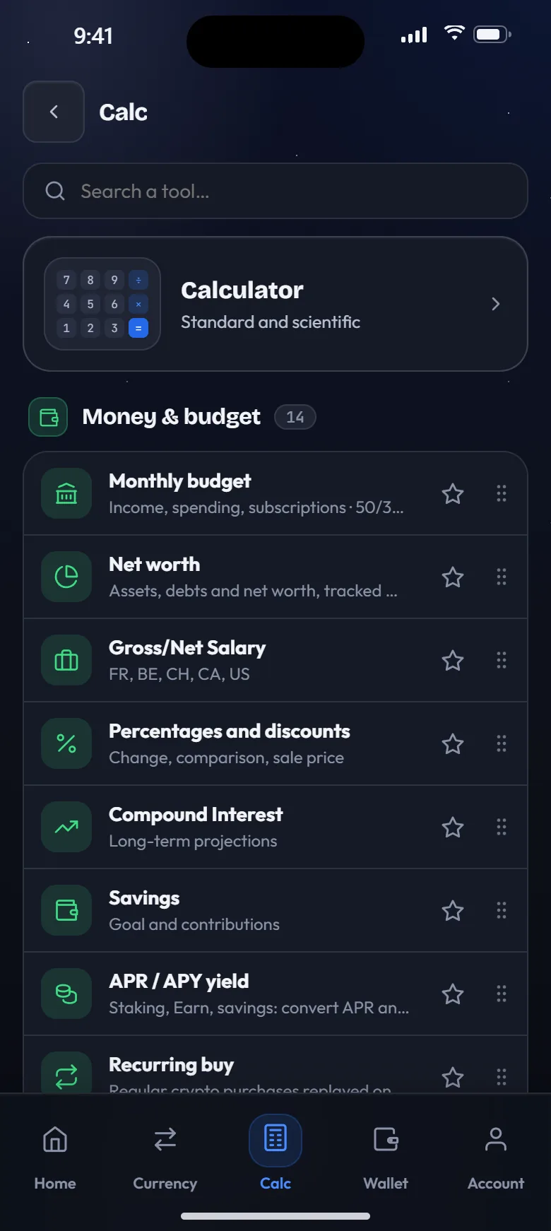 40+ calculators