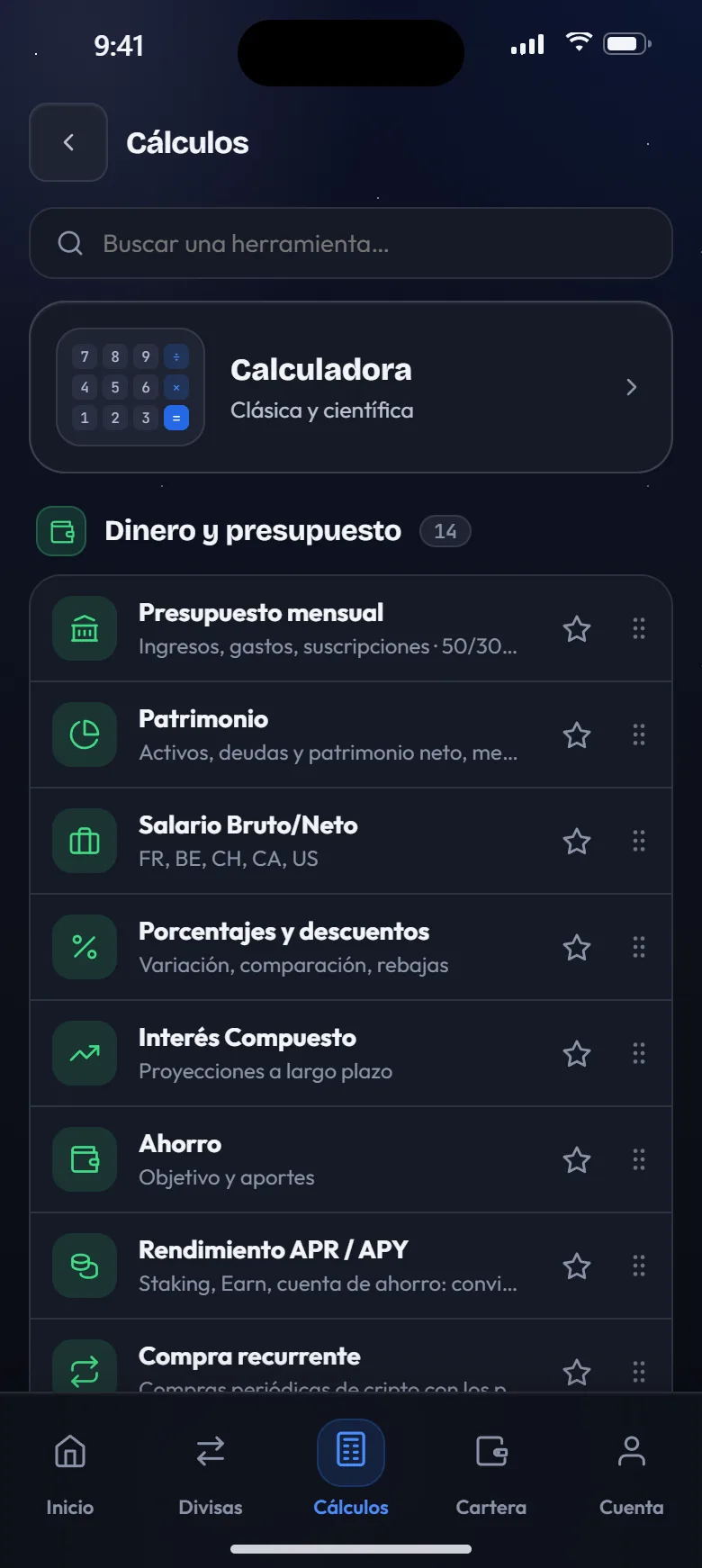 Más de 40 calculadoras