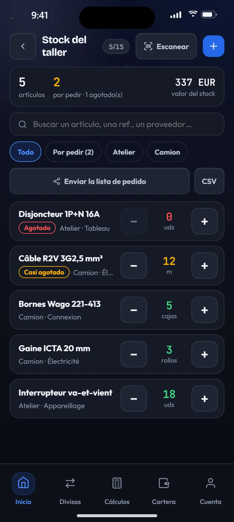 Gestión del stock