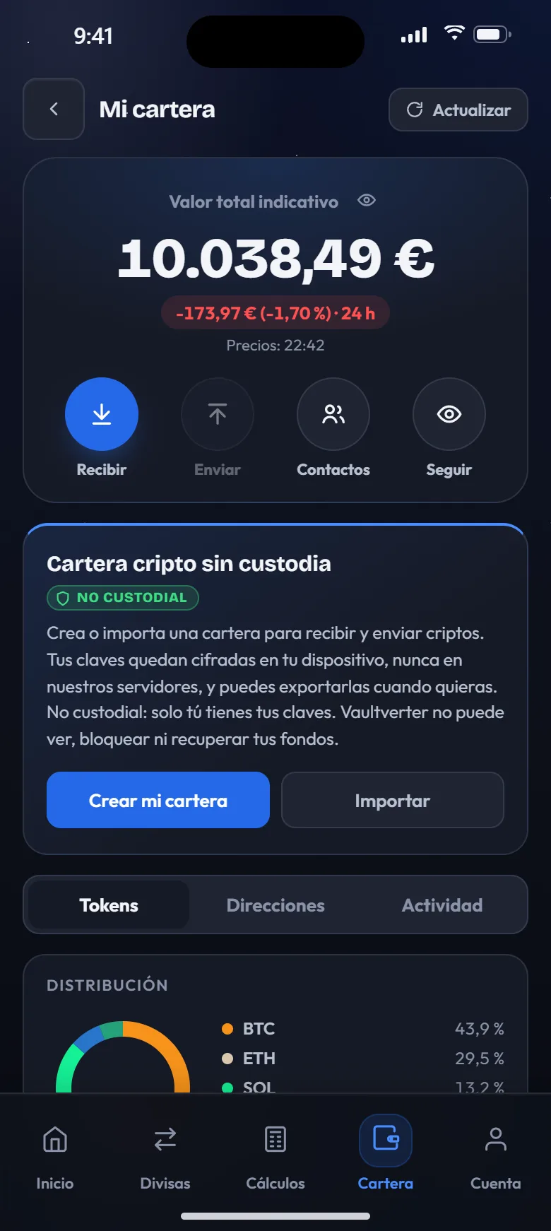 Cartera sin custodia