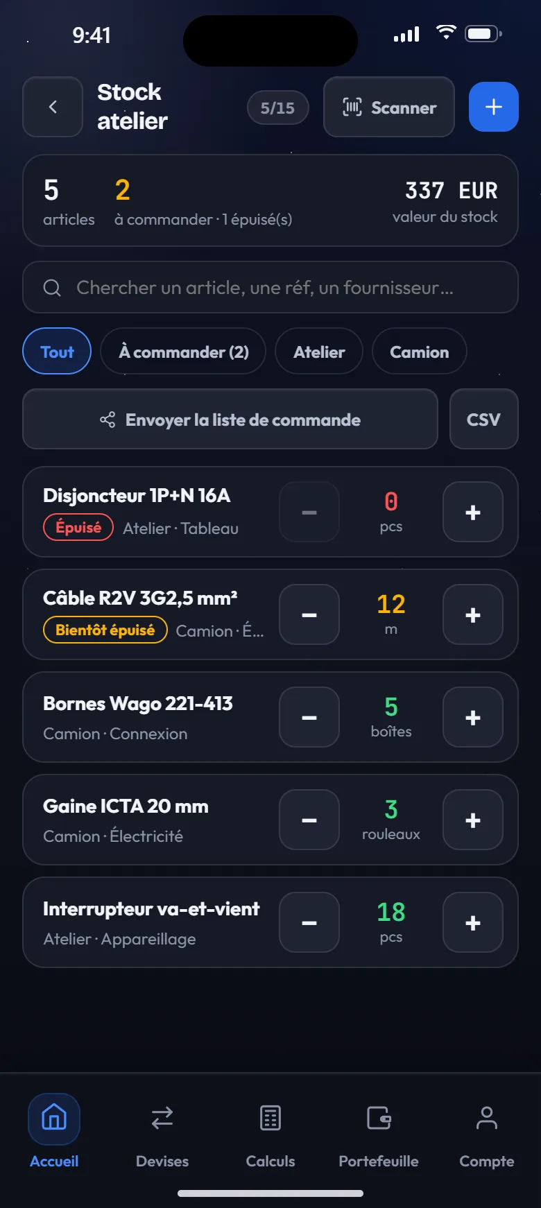 Gestion du stock