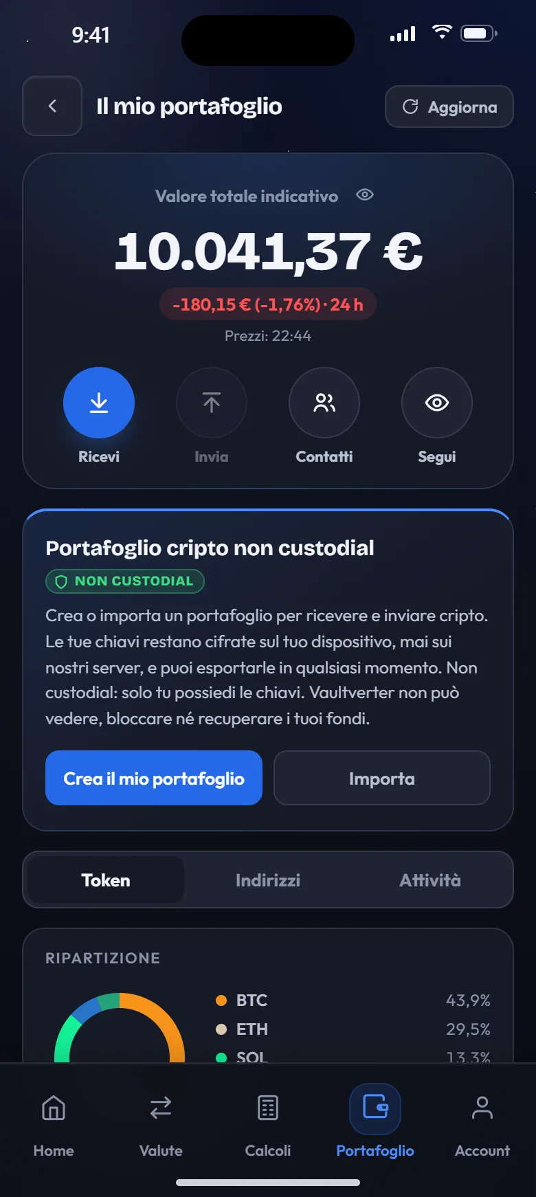 Portafoglio non custodial
